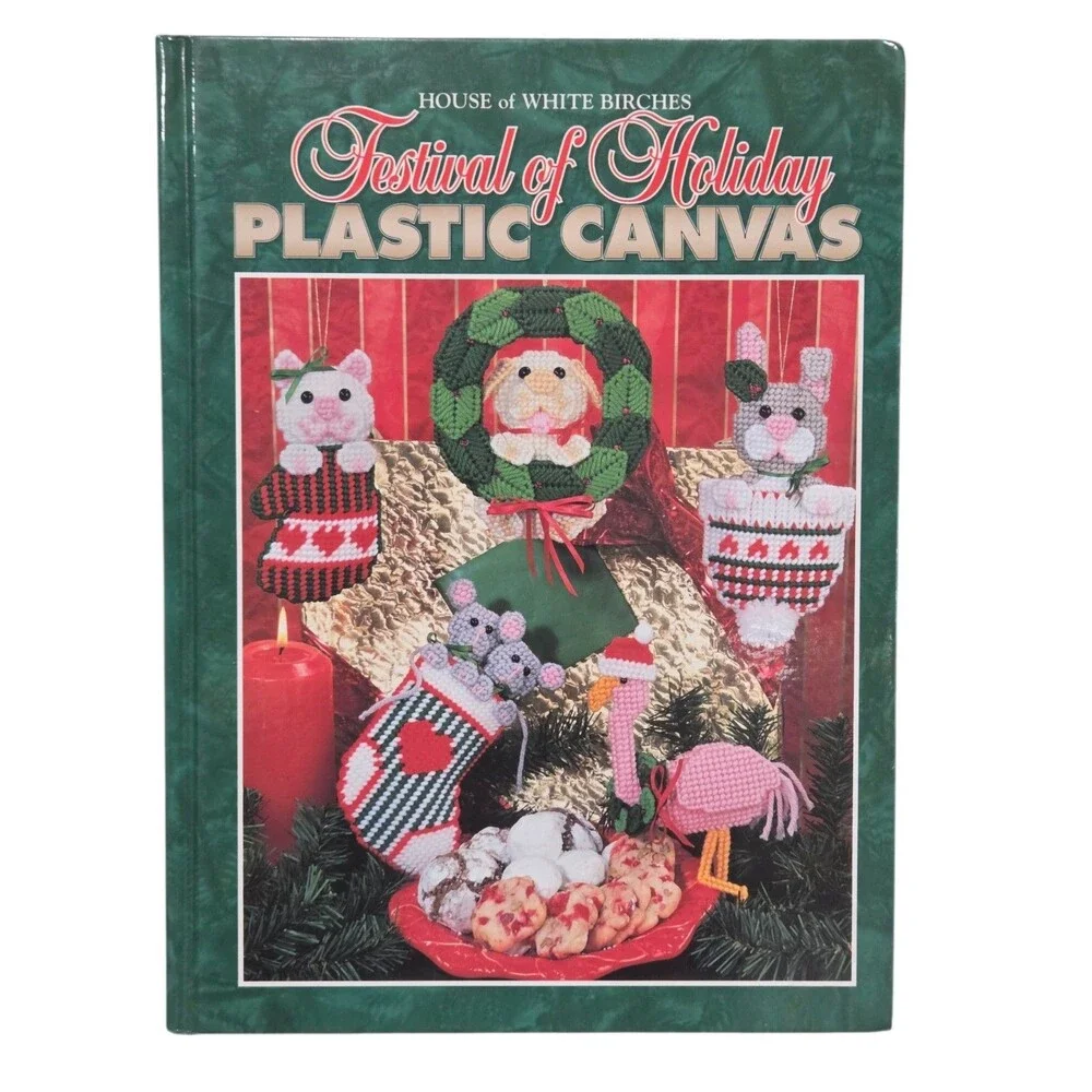 Festival of Holiday Craft Book Plastic Canvas Yarn Needlework Patterns Vintage